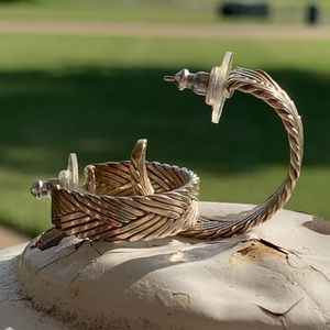 Sterling Silver Braided Hoop Earrings